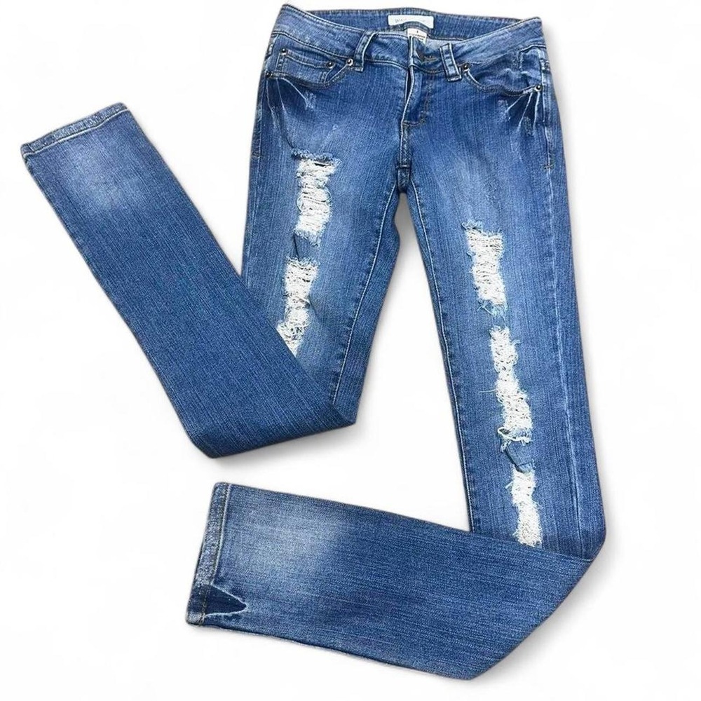 Low-rise Ripped Skinny Jeans by WAX Jeans of Los Angeles Size 24"